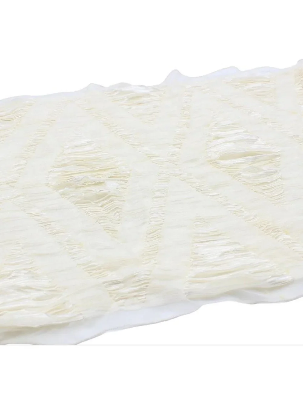 Gucci Silk Shawl Scarf Pleated Ivory